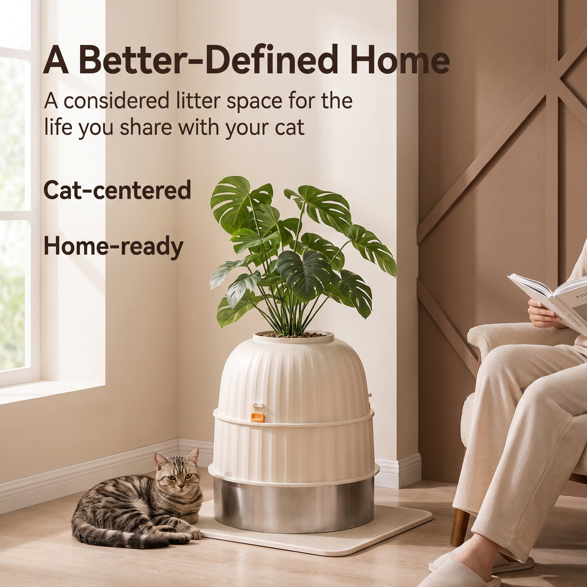 PawNovi Raised Enclosed Stainless-Steel Cat Litter Box — PawNovi