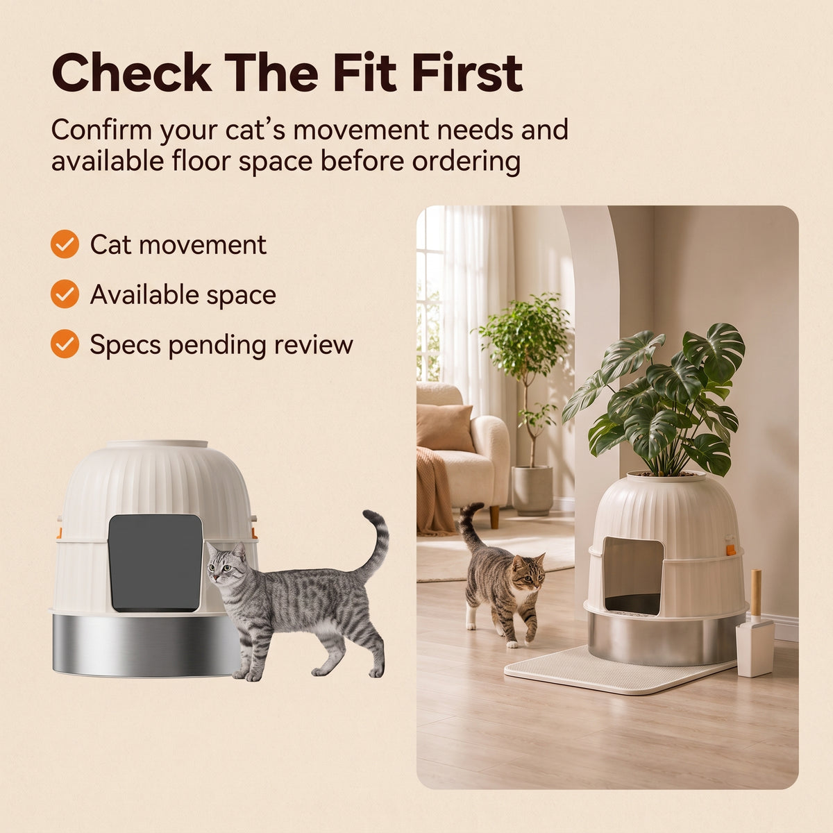 PawNovi Raised Enclosed Stainless-Steel Cat Litter Box — PawNovi