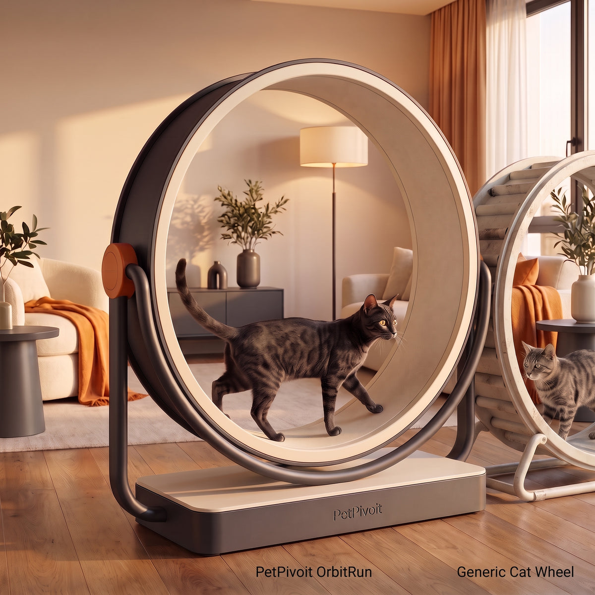 PetPivoit OrbitRun Quiet Cat Exercise Wheel — qualitative comparison
