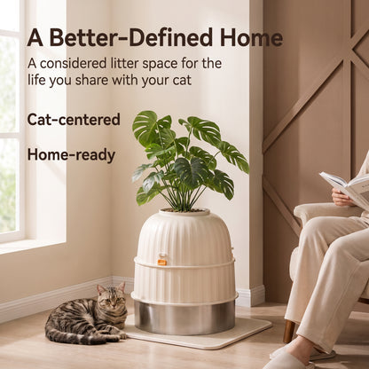 PawNovi Raised Enclosed Stainless-Steel Cat Litter Box — PawNovi