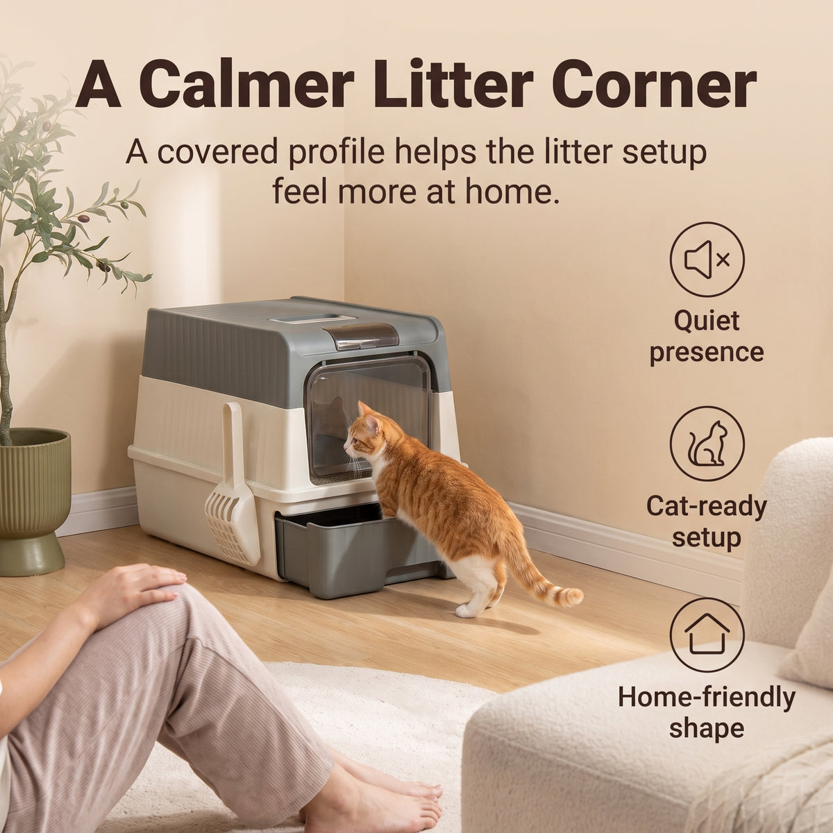 PawNovi Enclosed Drawer-Style Cat Litter Box — PawNovi