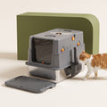 PetPivoit Stainless Steel Enclosed Top-Entry Cat Litter Box