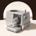 PetPivoit Enclosed Stainless Steel Cat Litter Box with Side Exit