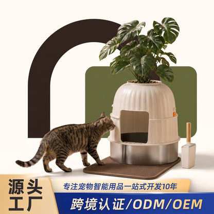 PawNovi Raised Enclosed Stainless-Steel Cat Litter Box — PawNovi