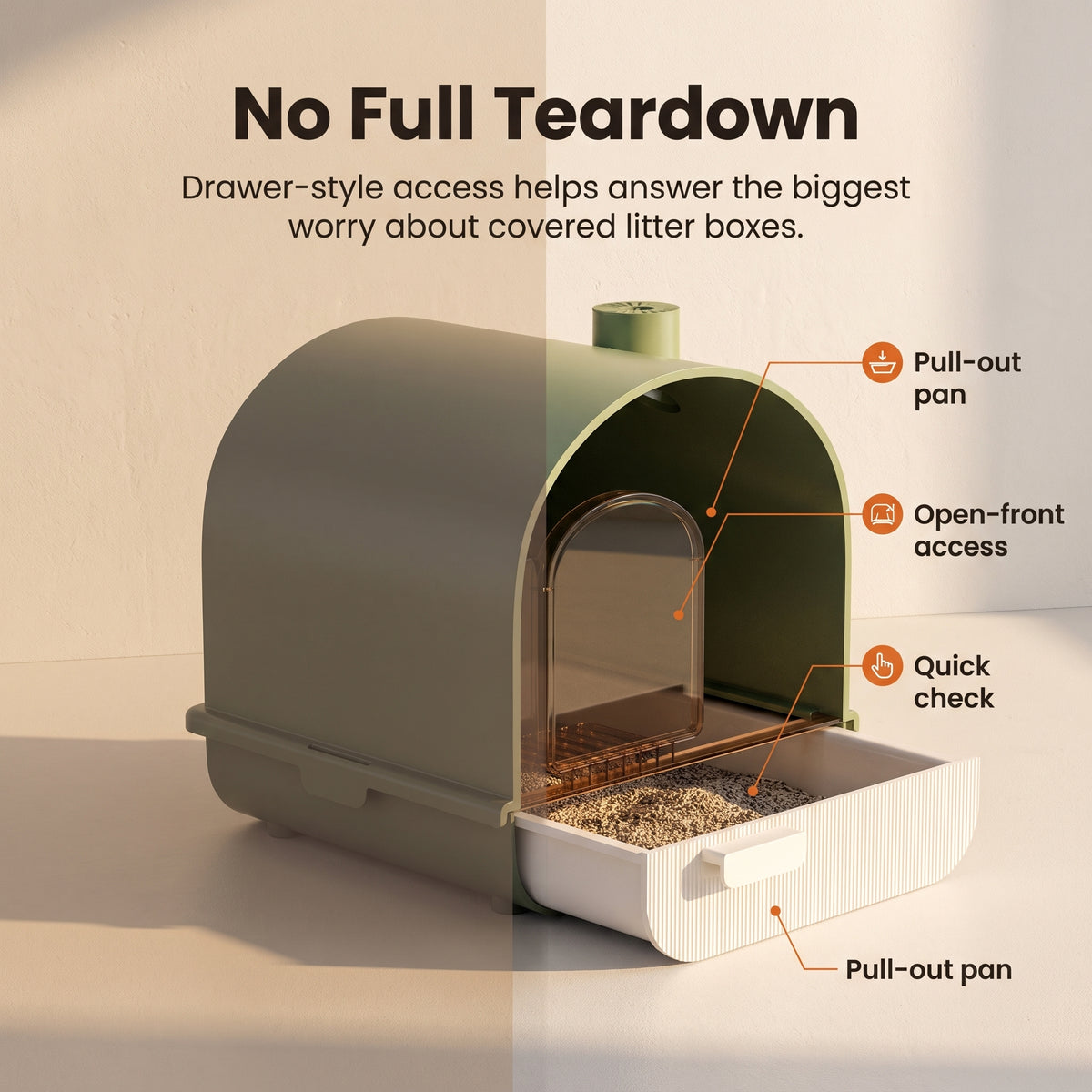 PawNovi Enclosed Drawer-Style Cat Litter Box — PawNovi