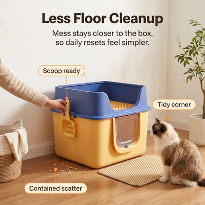 PawNovi Enclosed Cat Litter Box with Scoop — PawNovi