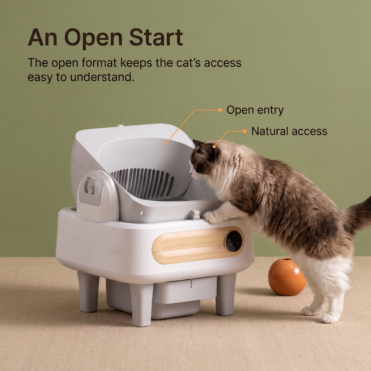 PawNovi Open Automatic Cat Litter Box with Infrared Sensing — PawNovi