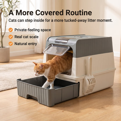 PawNovi Enclosed Drawer-Style Cat Litter Box — PawNovi