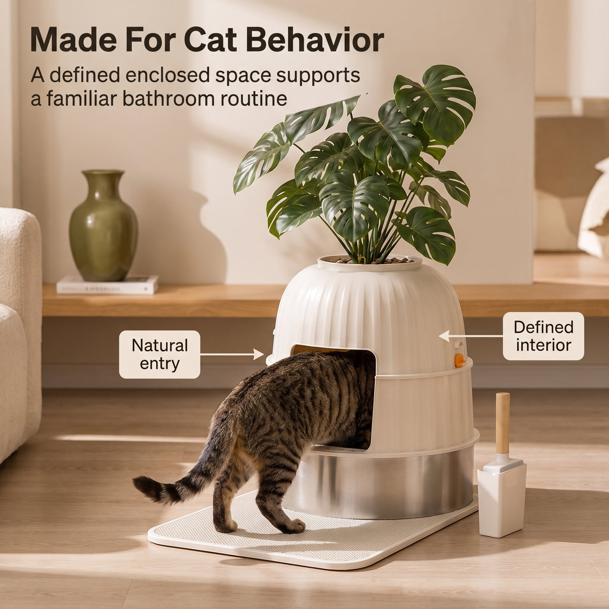 PawNovi Raised Enclosed Stainless-Steel Cat Litter Box — PawNovi