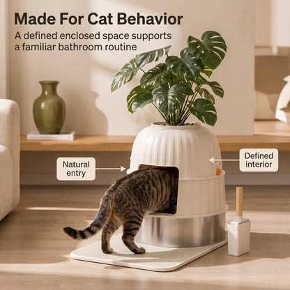 PawNovi Raised Enclosed Stainless-Steel Cat Litter Box — PawNovi