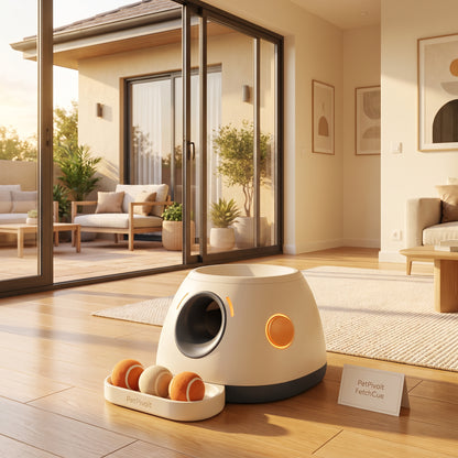 PetPivoit FetchCue Indoor/Outdoor Ball Launcher — premium product hero