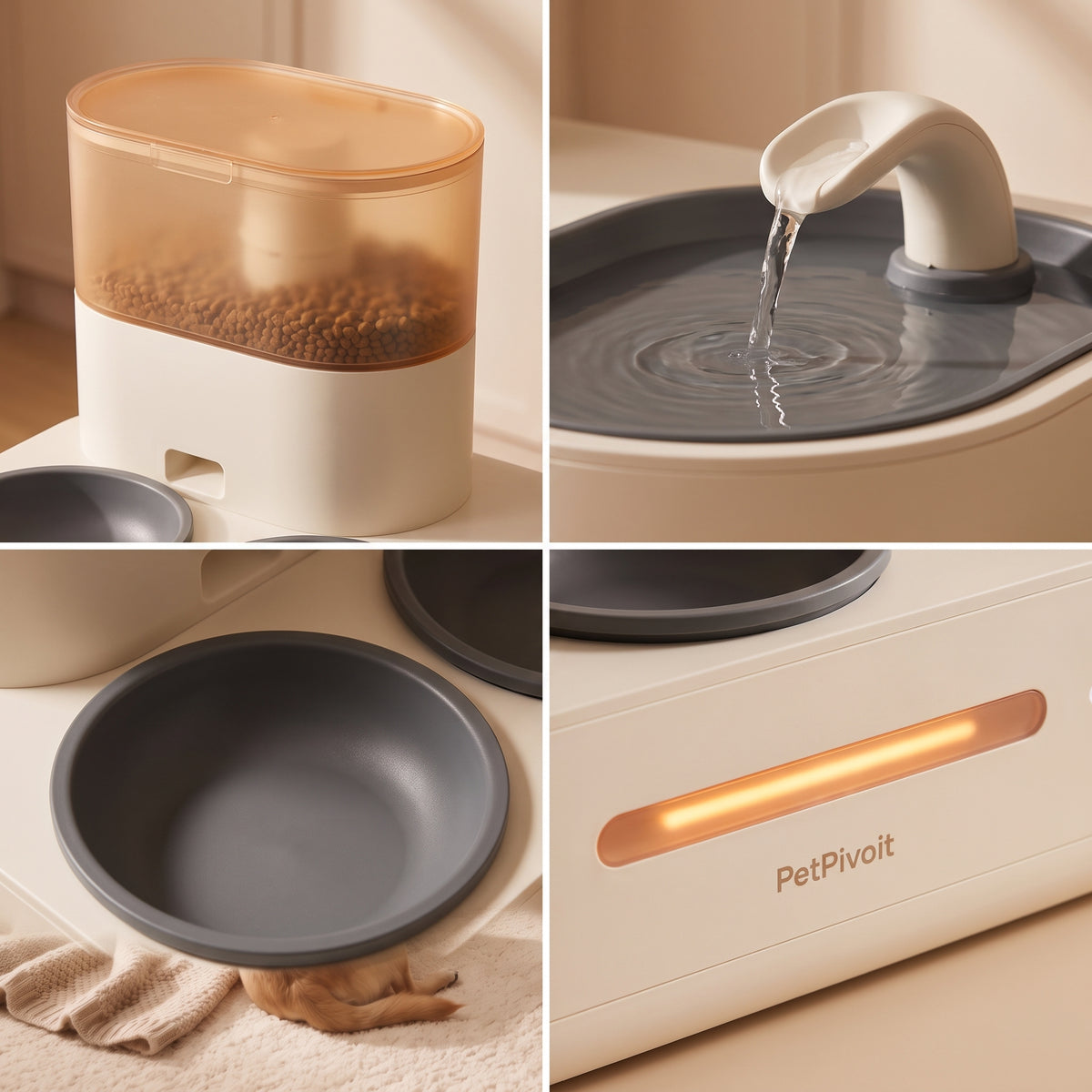 PetPivoit HydrateHub Smart Meal + Water Station — structure and materials