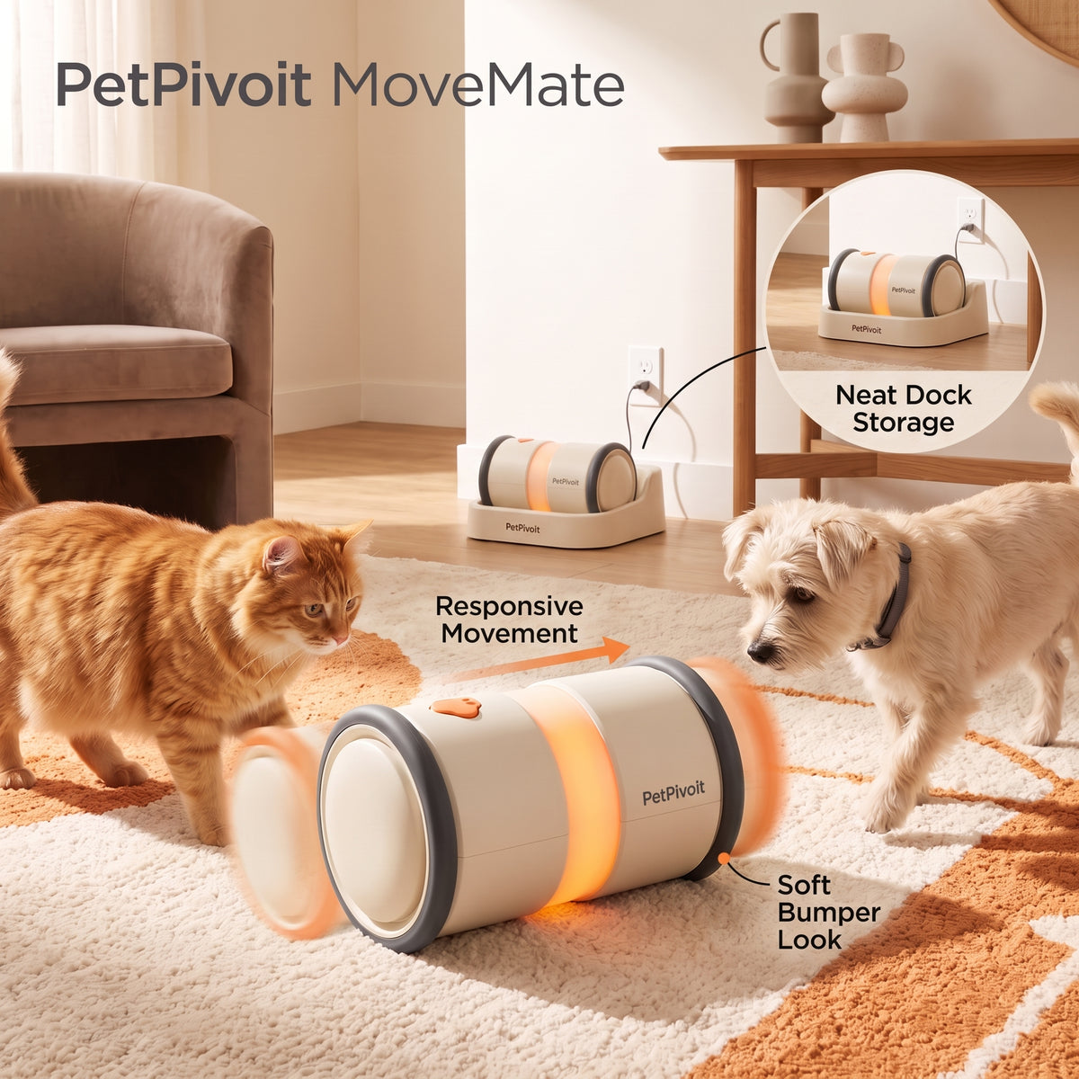 PetPivoit MoveMate Responsive Pet Roller — key benefits