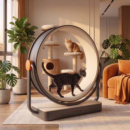 PetPivoit OrbitRun Quiet Cat Exercise Wheel — lifestyle use