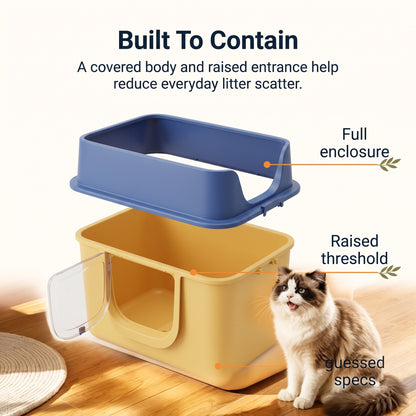 PawNovi Enclosed Cat Litter Box with Scoop — PawNovi