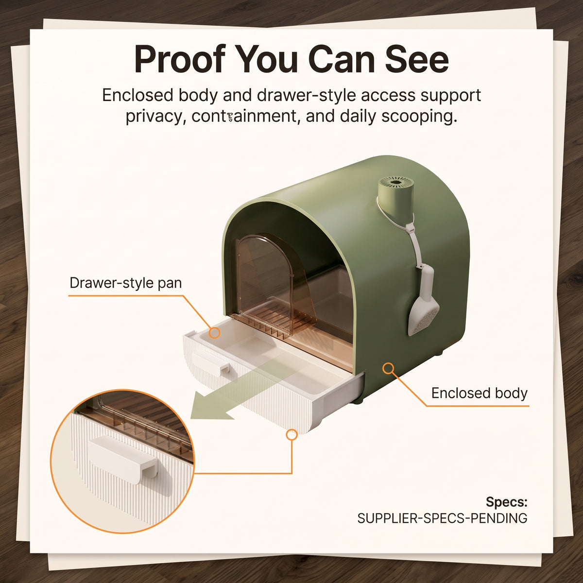 PawNovi Enclosed Drawer-Style Cat Litter Box — PawNovi